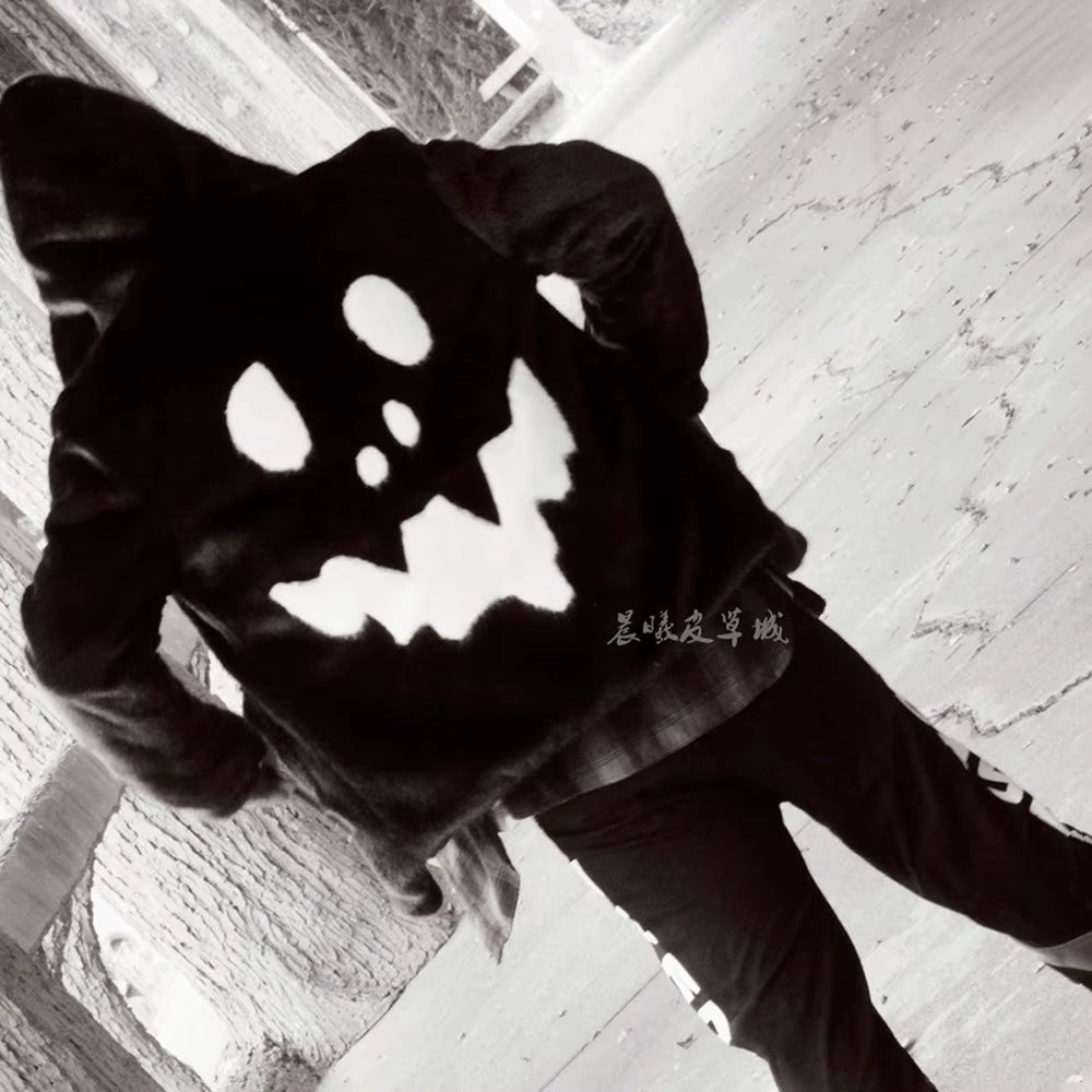 Autumn and Winter Fashion Hip-Hop Trend Skull Loose Hooded Jacket American Street High-Quality Casual Plush Warm Jacket for Men