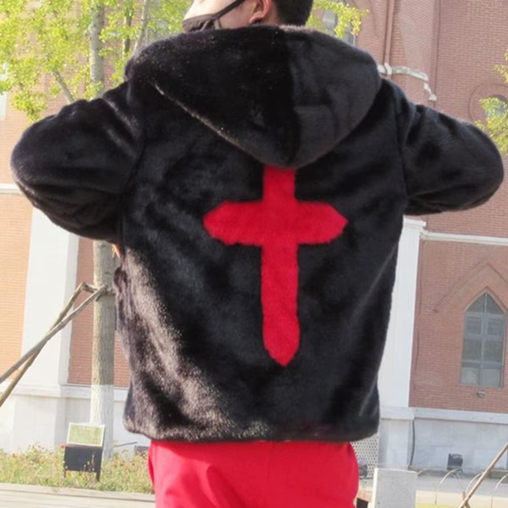 Autumn and Winter Fashion Hip-Hop Trend Skull Loose Hooded Jacket American Street High-Quality Casual Plush Warm Jacket for Men