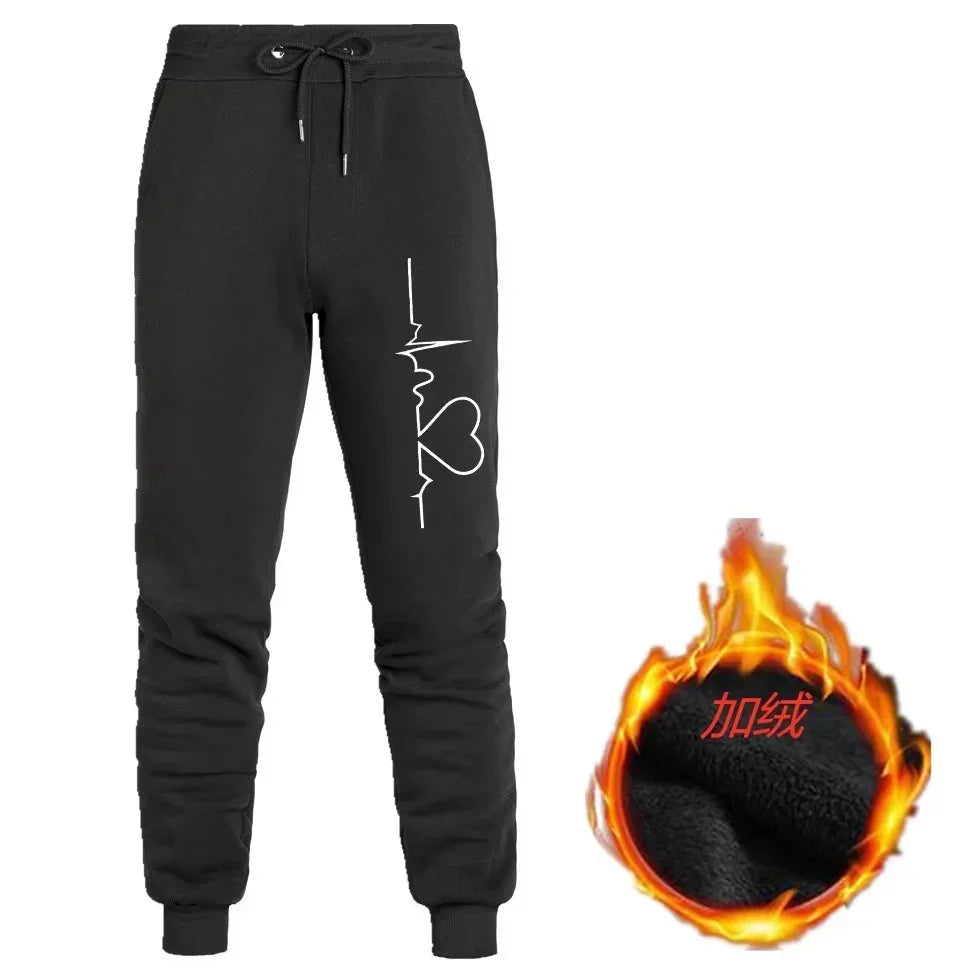 2025 American Knitted Sports Printing Pattern Casual Solid Color Men'S Leggings with Loose and Versatile Drawstring Pants Pants