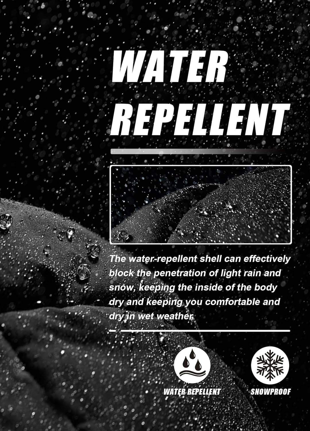 Men Puffer Jacket Winter down Coat Insulated with Hood for Winter Outdoor Hiking BLACK L