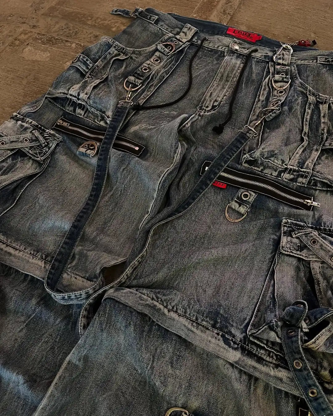 Streetwear Heavy Jeans Y2K Clothing Men Women Hip Hop Retro Pockets Baggy Cargo Pants Baggy Jeans Low Rise Wide Leg Trousers